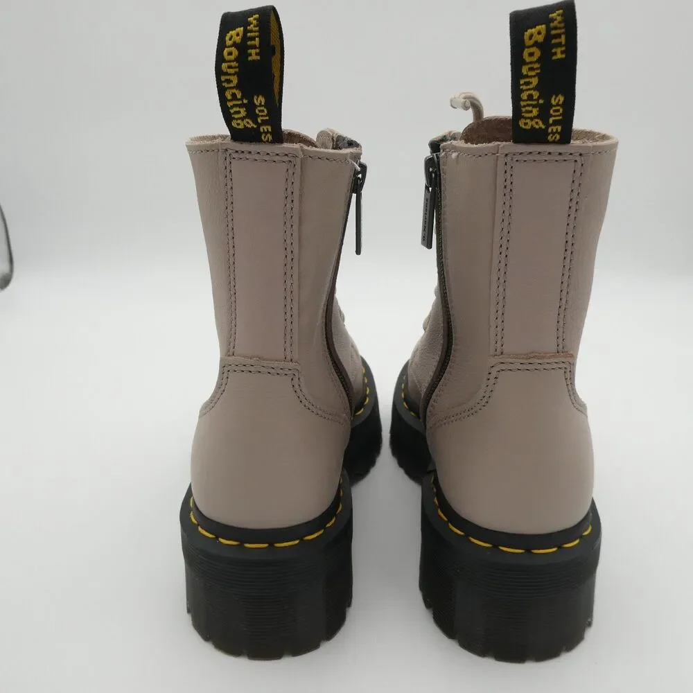 Dr Martens Jadon III Women's 5 Men's 4 Pisa Leather Platform Boots Taupe